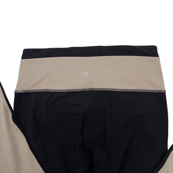 Athleta Chroma 7/8 Legging in Powervita Beige Black Criss Cross Waist M - Picture 12 of 12